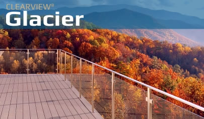 glacier glass panel deck railing system