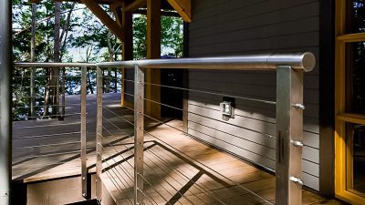 AGS prefabricated his Quilene deck railing and shipped it ready to install. AGS manufactures stainless deck railing in Washington state but ships deck, stair, patio railing, etc, all over the US and beyond.