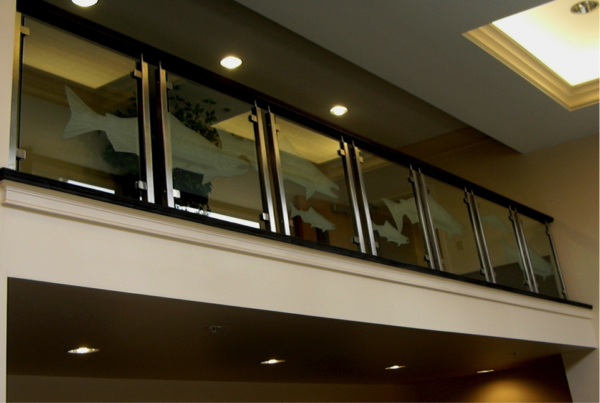 Custom Clearview® Etched Glass Railing System