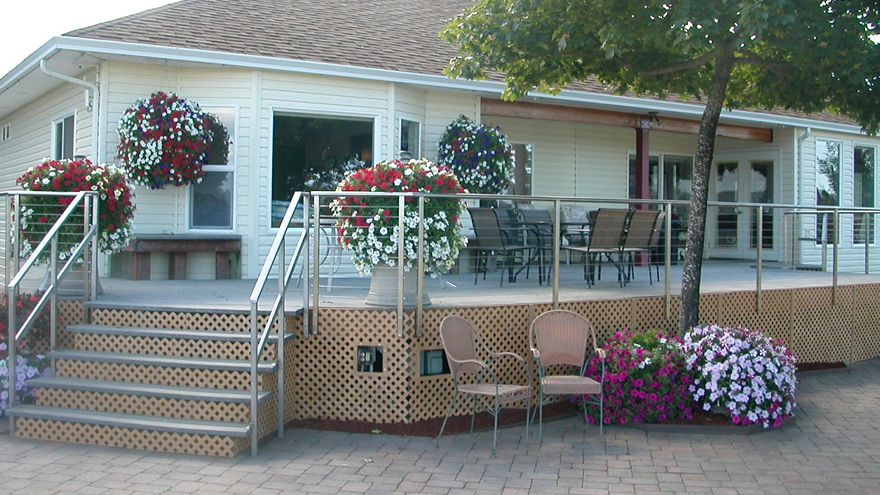plants on and around railing are a great way to upgrade your deck.