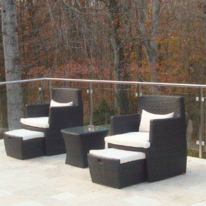 Padded Patio Chairs with Footrests