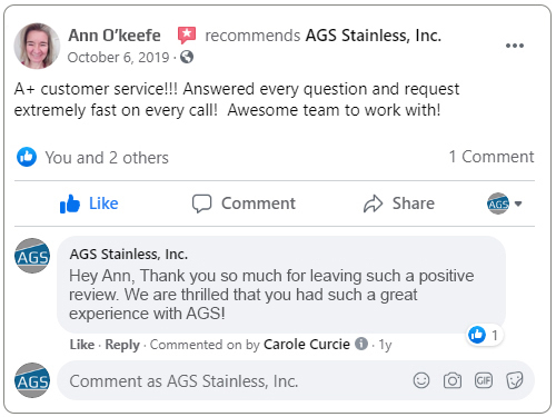 Review or Recommend AGS on Facebook Image