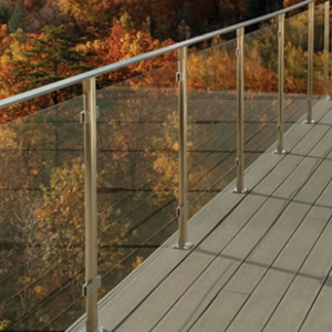 Stainless steel deck glass railings.