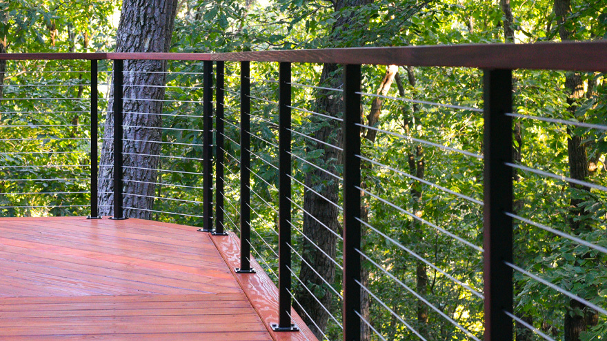 Black deck hand railing idea.