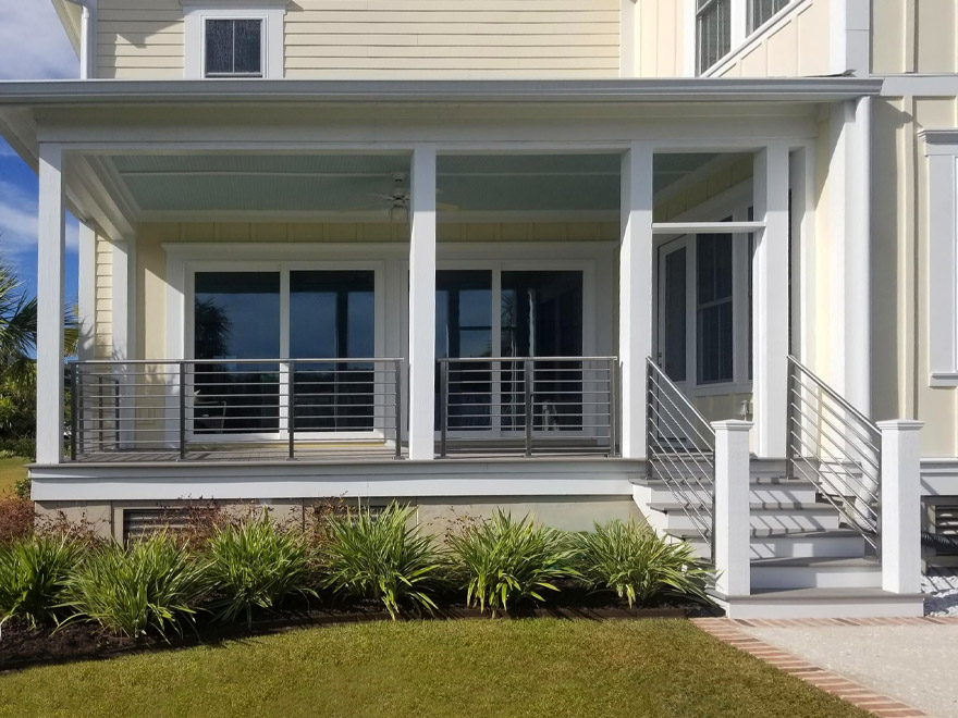 Stainless steel railings for front porch.