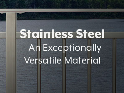 Stainless Steel - An Exceptionally Versatile Material. Image of a stainless steel railing system.