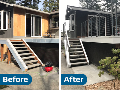 Before and After Deck Cable Railing System