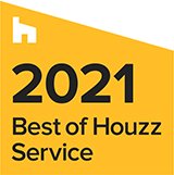 2021 Houzz Best of Service award presented to railing company AGS Stainless for excellent customer service and great reviews.