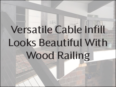Versatile Cable Infill Looks Beautiful with Wood Railing image.