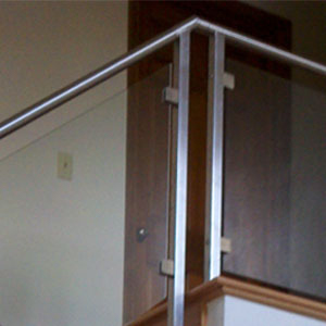 Rail by AGS Stainless with Glass Panel Clamps