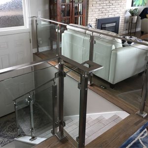 Flat Handrail on Glass Rail by AGS Stainless