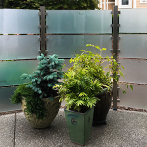 frosted glass railing for privacy
