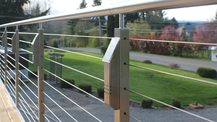 LED lights on railing posts