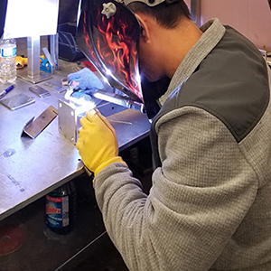 One piece railing posts TIG welding