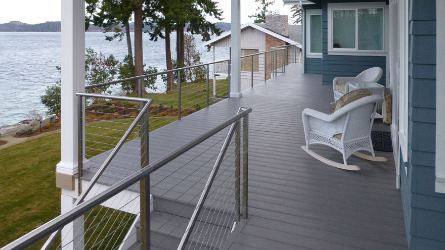 outdoor round post cheap stainless steel rope wire balcony railing