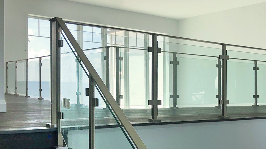 Glass handrail for balconies and stairs is a great way to create light and bright space.