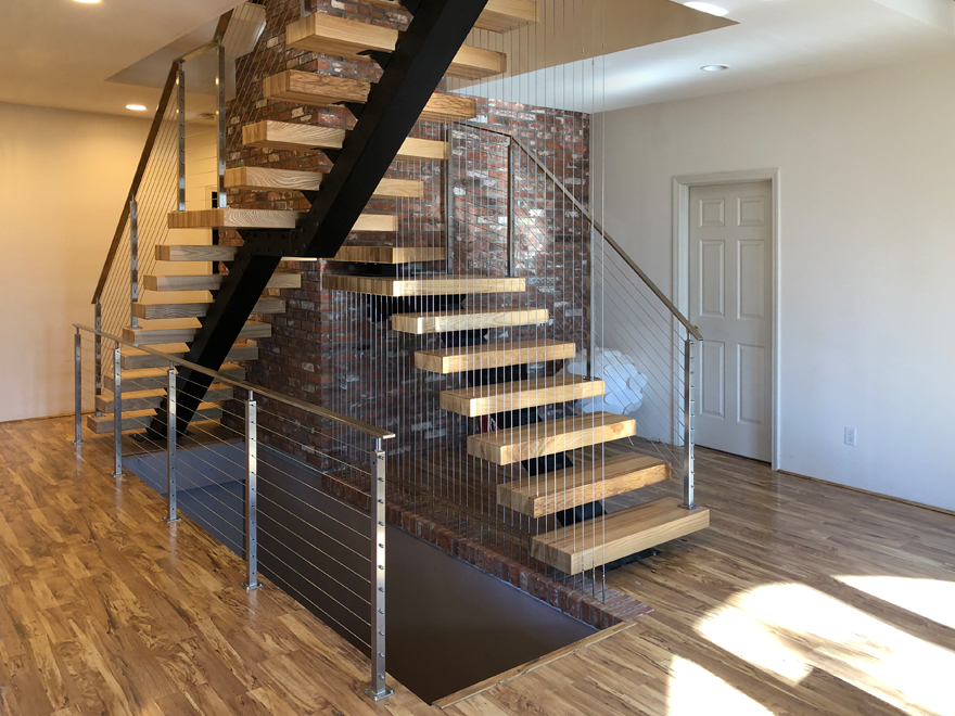 Modern stair architecture. Unique stair architecture sets this project apart.