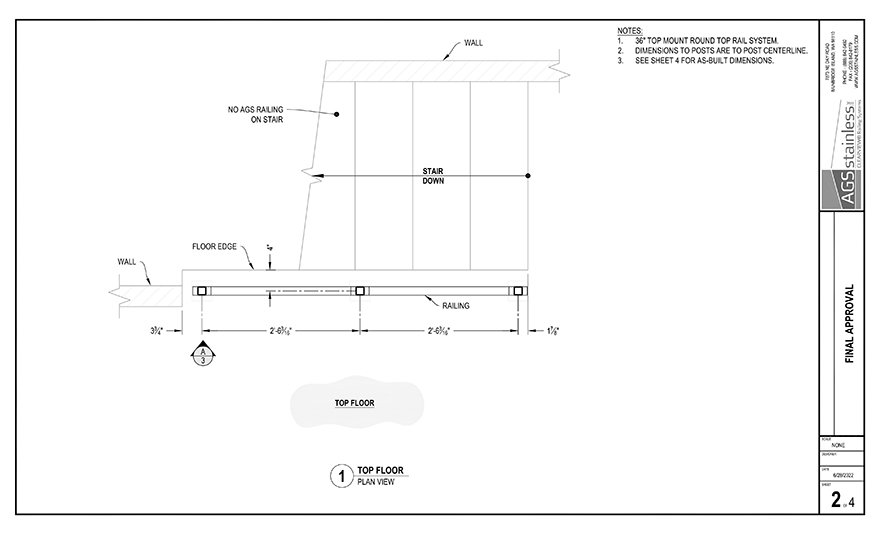 Custom railing CAD design helps visualize the luxury garage railing remodel