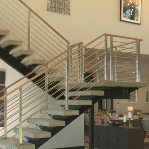 floating stairs are the perfect modern staircase design for a custom home.