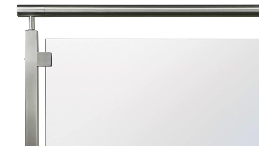A glass porch railing or glass panel deck railing are built from high-quality corrosion-resistant stainless steel.