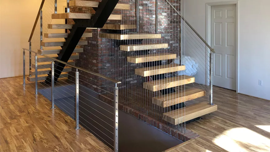 A modern stair design might include open stairs for a staircase remodel.