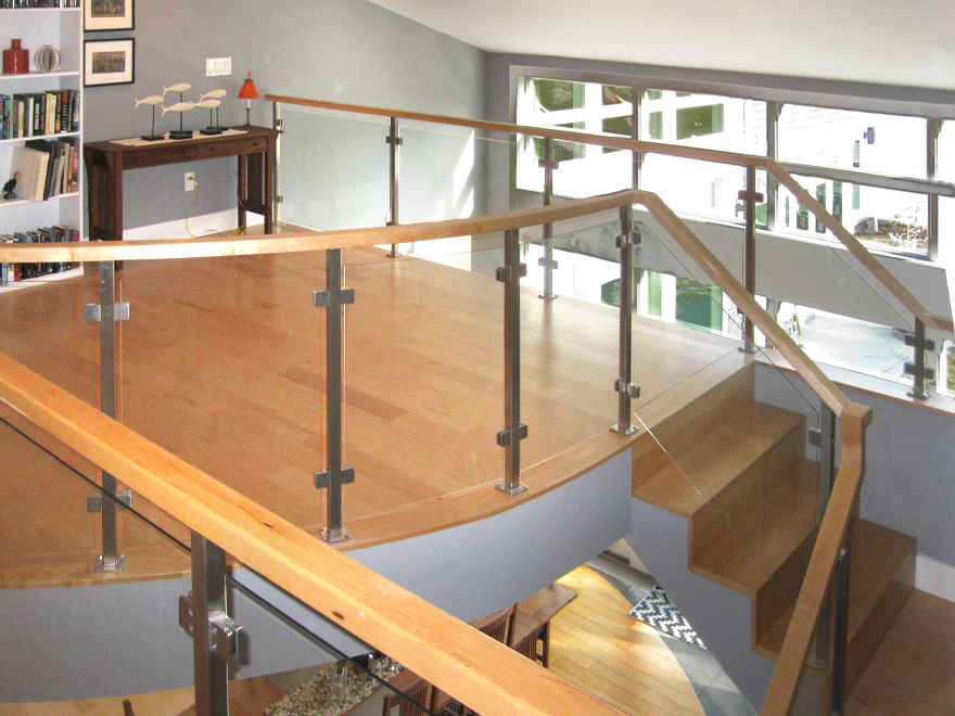 Many people ask how much does glass railing cost? A railing estimator can work with you to determine your glass deck railing price. It varies depending on how many custom railing parts you need.
