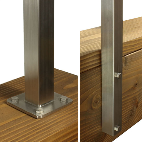 Top mount and side mount railing posts.