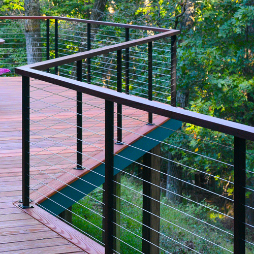 Black cable railing in Bainbridge Island, WA.