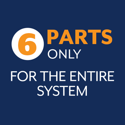 railing kit with only 6 SKUs makes for easy installation.
