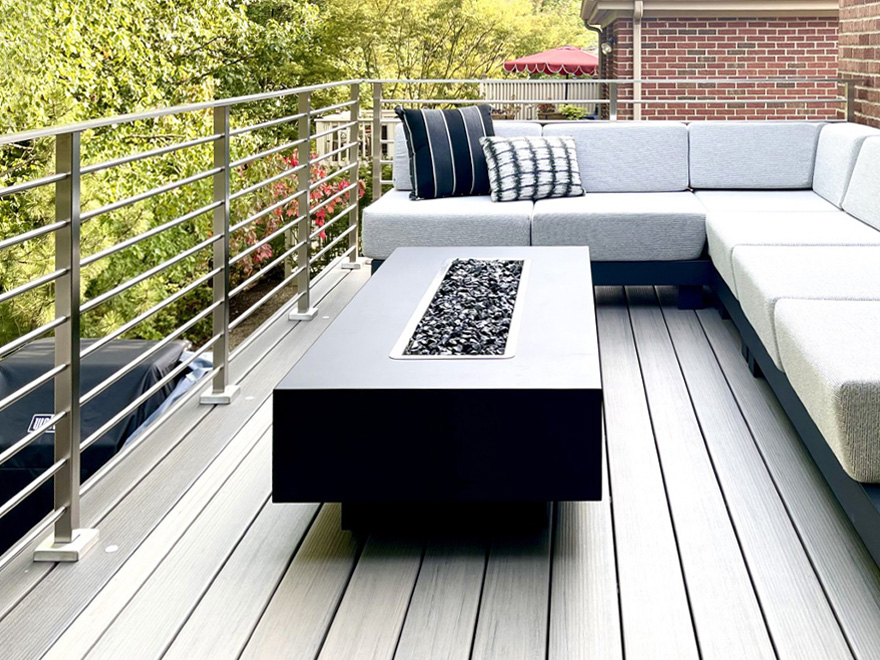 Modern deck railing installation in Allegheny County, PA