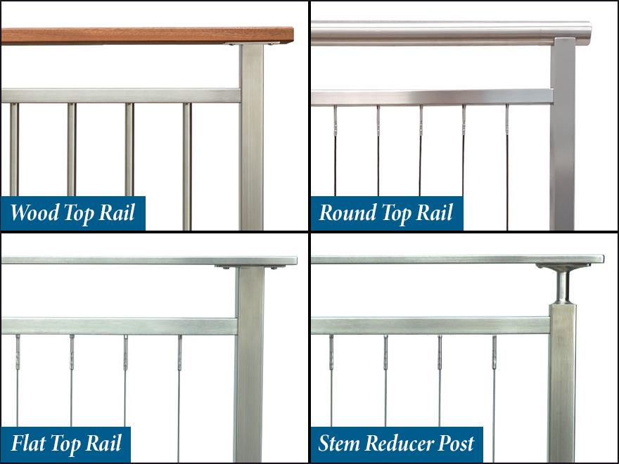 Metal railing spindles create a beautiful vertical railing.