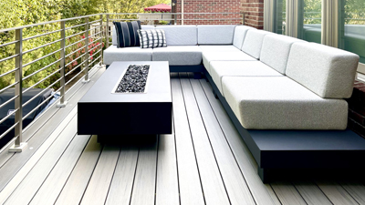 Deck design with modern metal railings in Allegheny County, PA